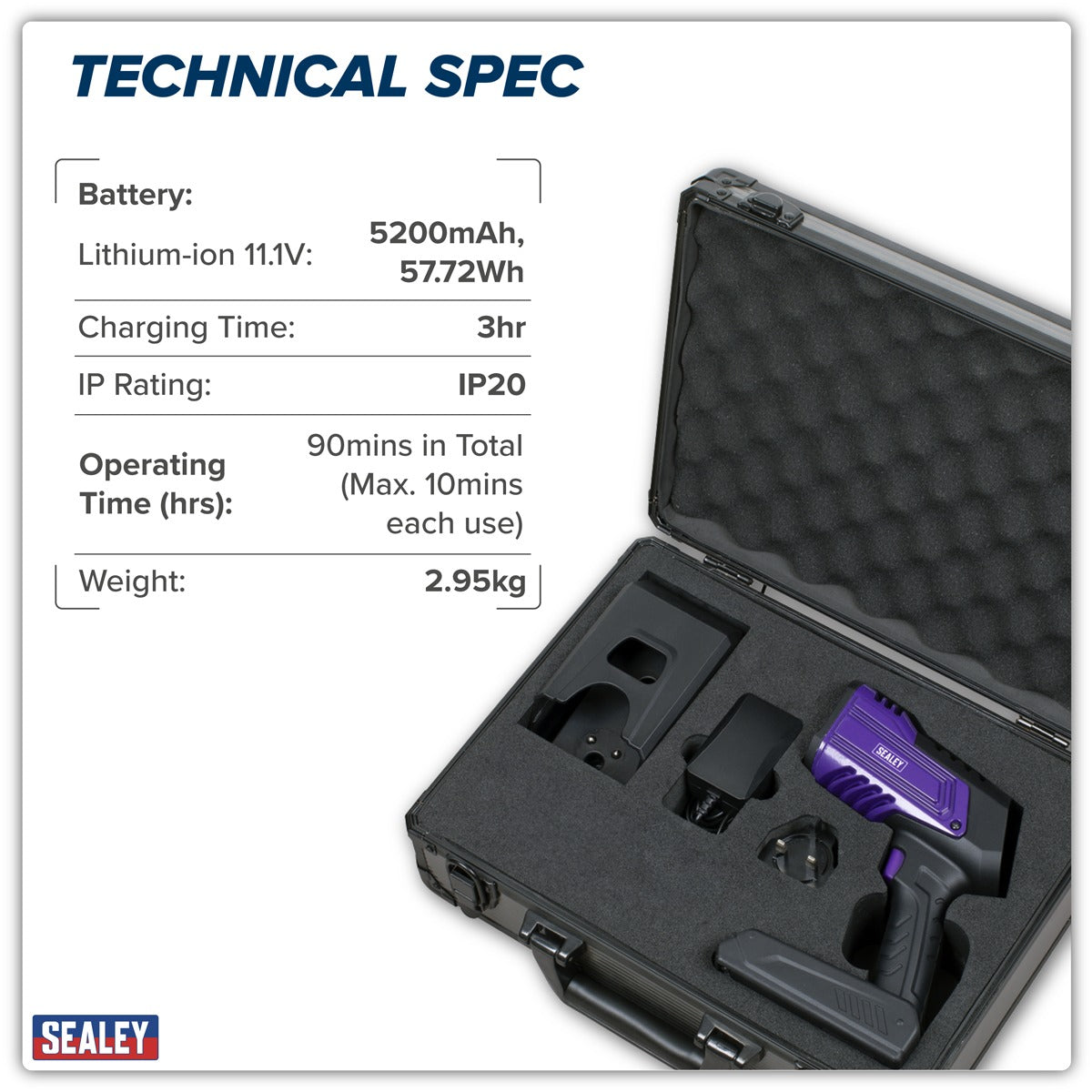 Sealey Rechargeable Inspection UV Curing Light Kit 66W UVC01
