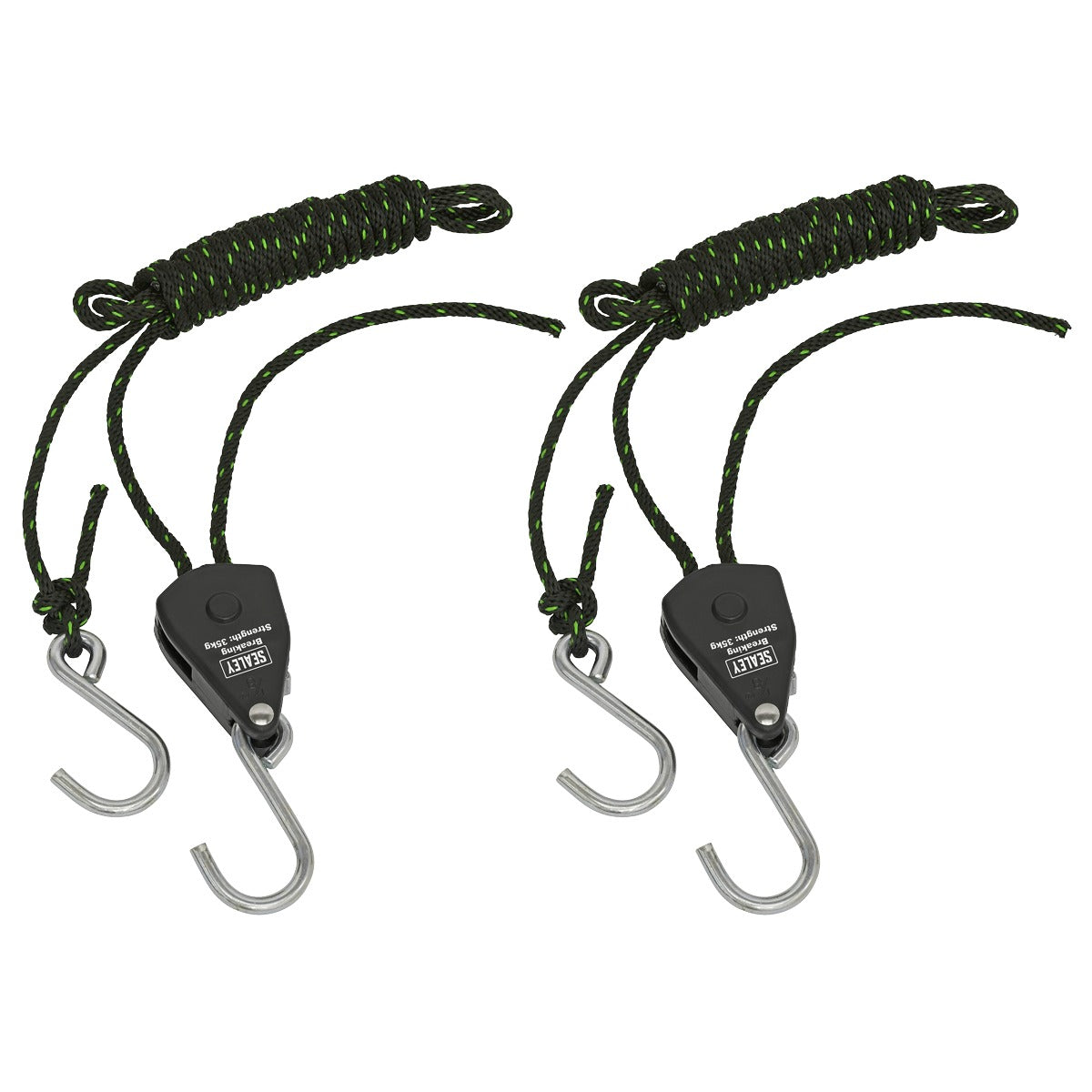 Sealey Ratchet Parts Hanger/Tie Down with S-Shaped Hooks 2m - Pack of 2 VS0118