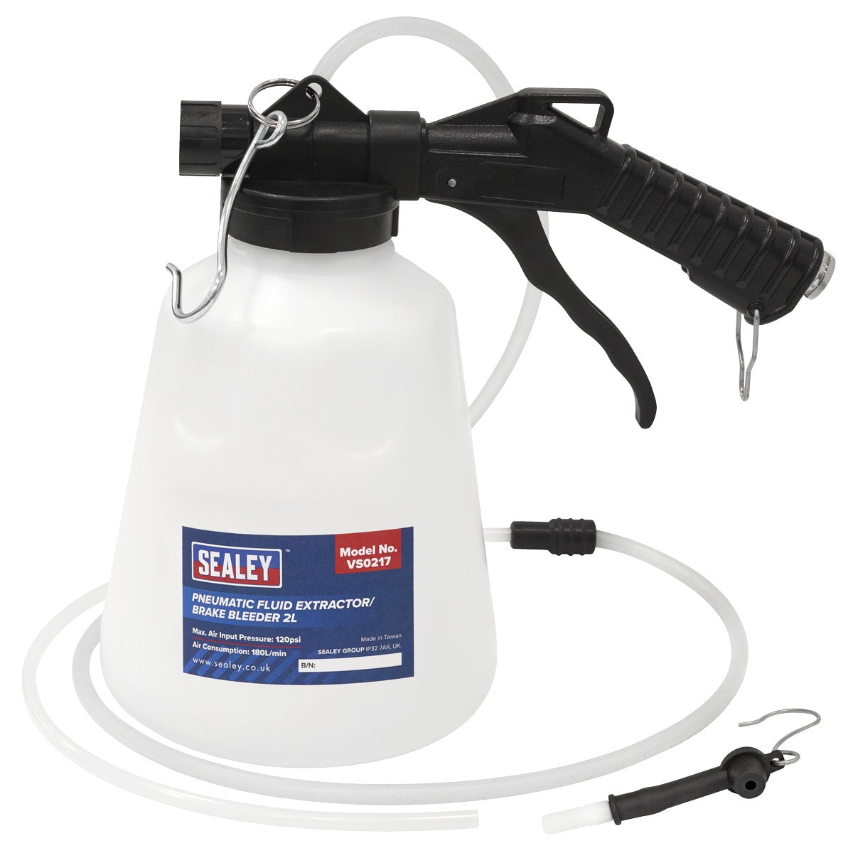 Sealey Pneumatic Fluid Extractor/Brake Bleeder 2L VS0217