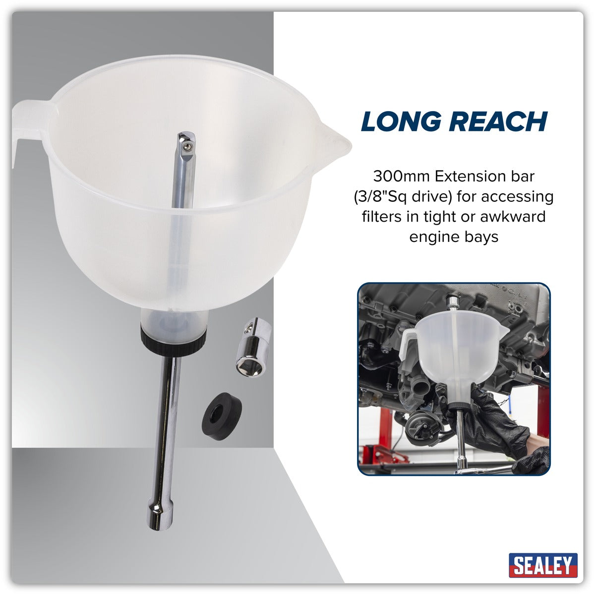 Sealey Oil Capture Extension Funnel Set VS409