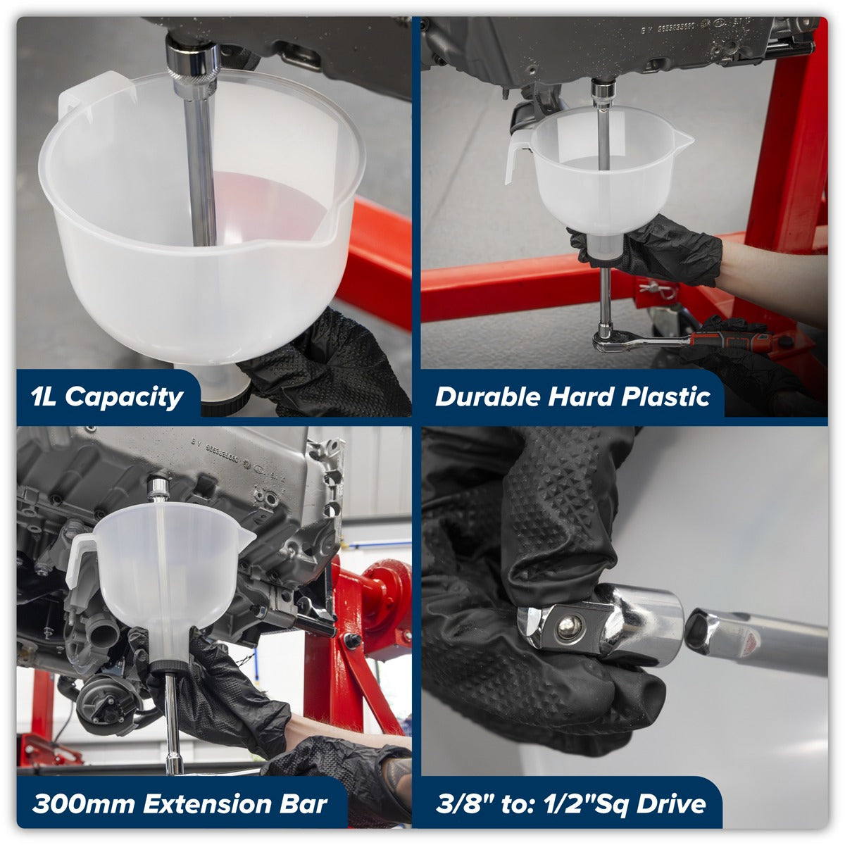 Sealey Oil Capture Extension Funnel Set VS409