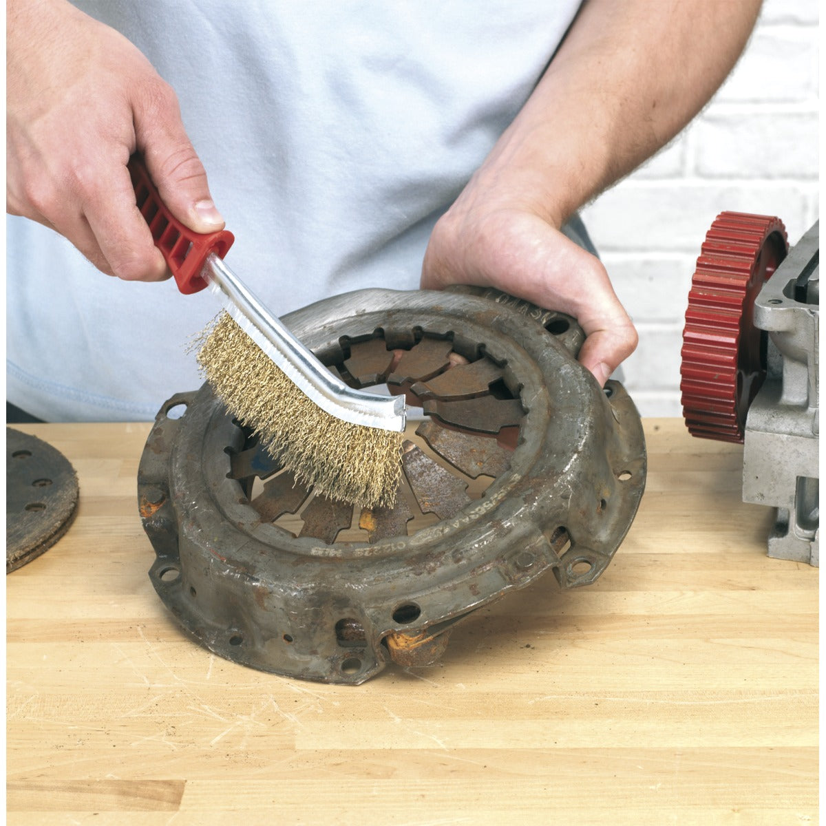 Sealey Wire Brush Brassed Steel with Plastic Handle WB05/R