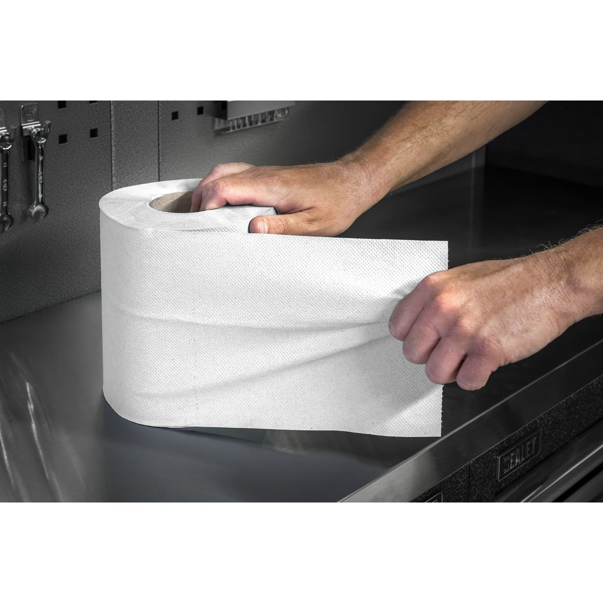 Sealey 2-Ply Embossed White Paper Roll 60m - Pack of 6 WHT60