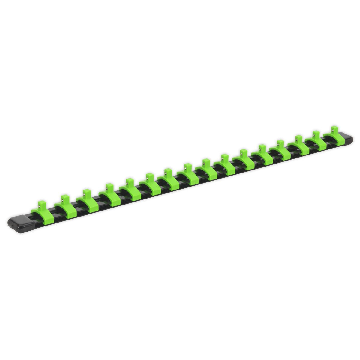 Premier Socket Retaining Rail with 16 Clips 1/4"Sq Drive - Hi-Vis Green AK27052HV