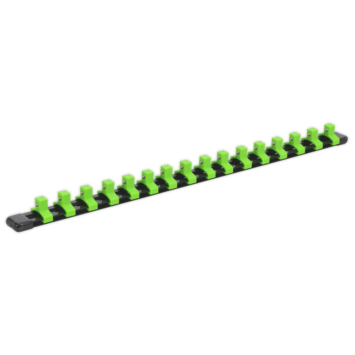 Premier Socket Retaining Rail with 16 Clips 3/8"Sq Drive - Hi-Vis Green AK27053HV
