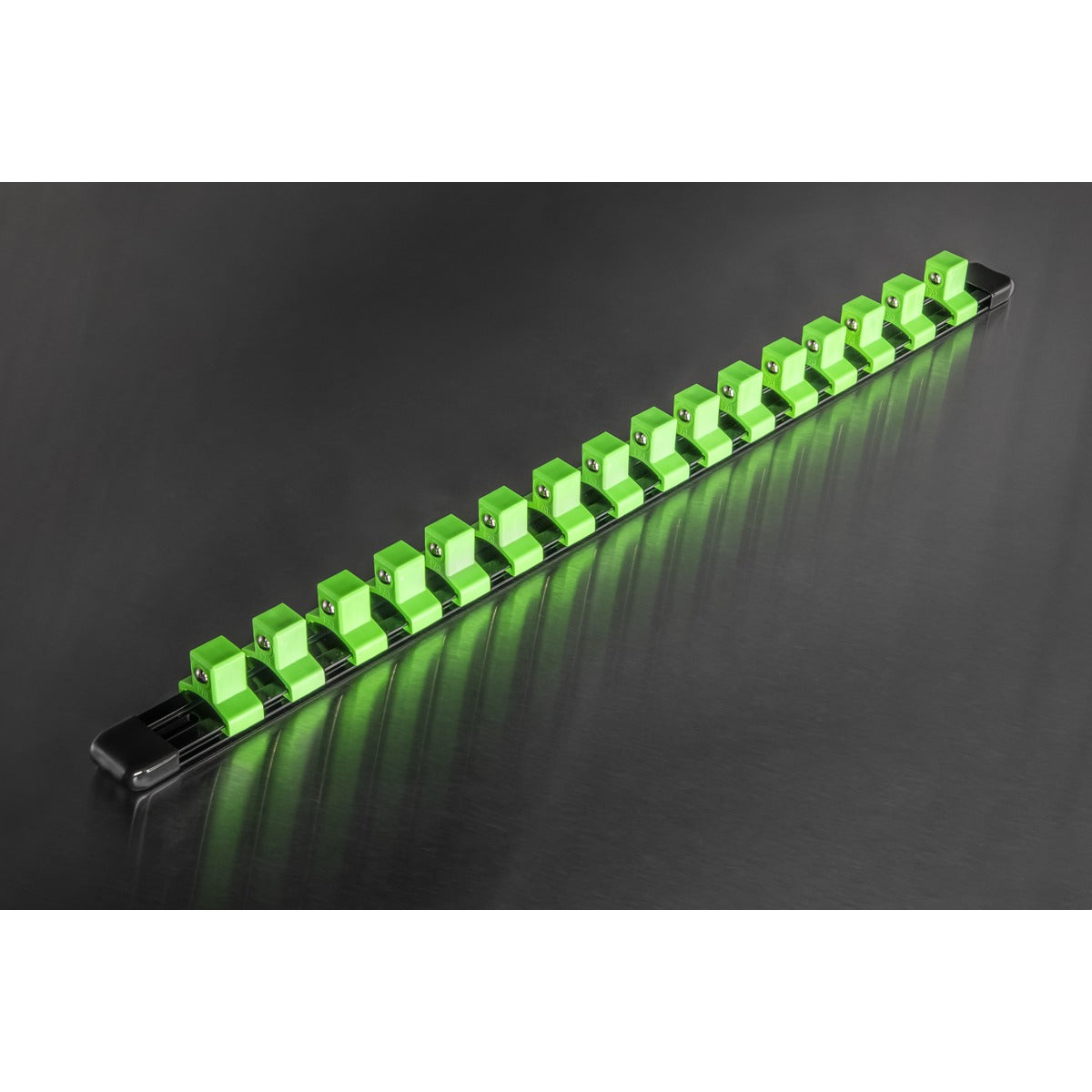 Premier Socket Retaining Rail with 16 Clips 1/2"Sq Drive - Hi-Vis Green AK27054HV