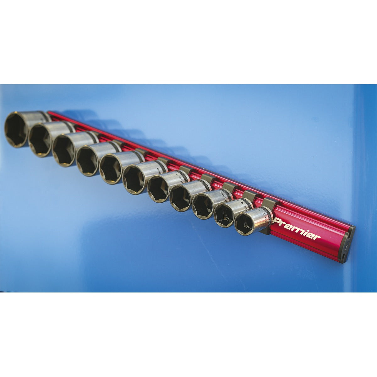 Premier Magnetic Socket Retaining Rail with 12 Clips 3/8"Sq Drive AK27083