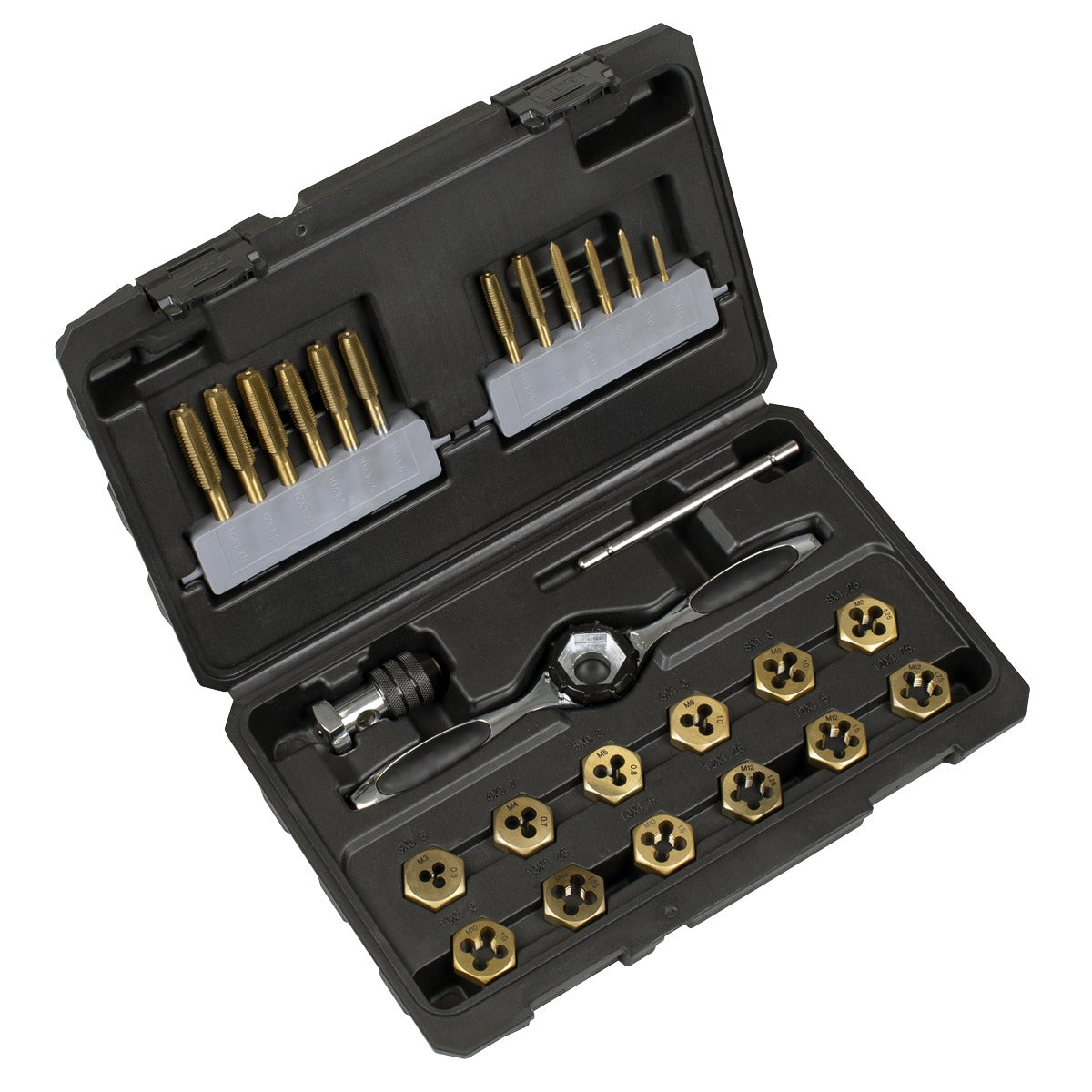 Premier Titanium Coated Hexagonal Tap & Die Set 26pc AK3026