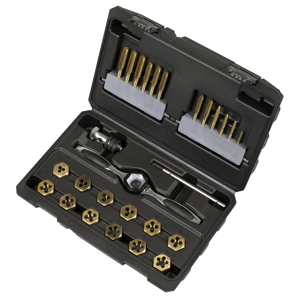 Premier Titanium Coated Hexagonal Tap & Die Set 26pc AK3026