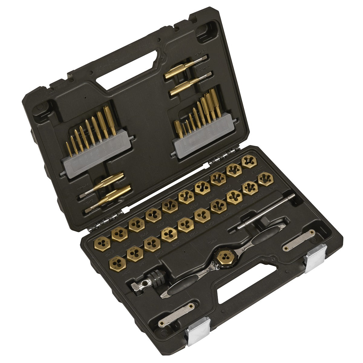 Premier Metric & Imperial Titanium Coated Hexagonal Tap & Die Set 46pc AK3046