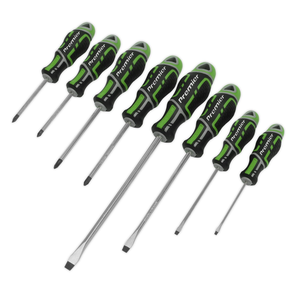 Premier GripMAX Screwdriver Set 8pc - Hi-Vis Green AK4322HV