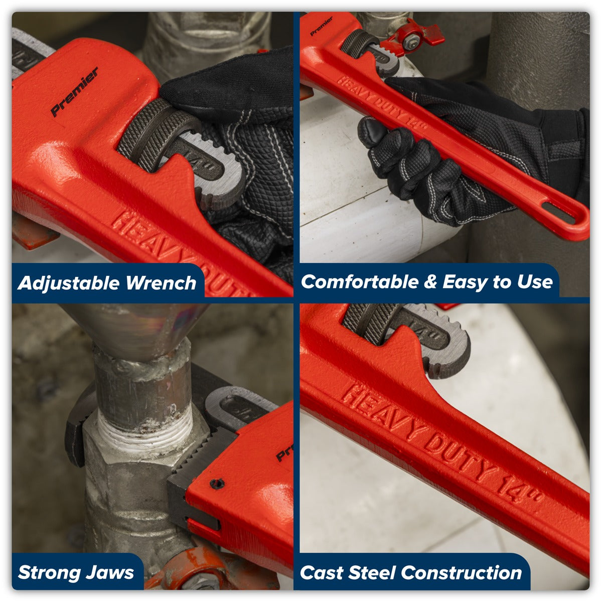 Premier Cast Steel Pipe Wrench European Pattern 350mm AK5104