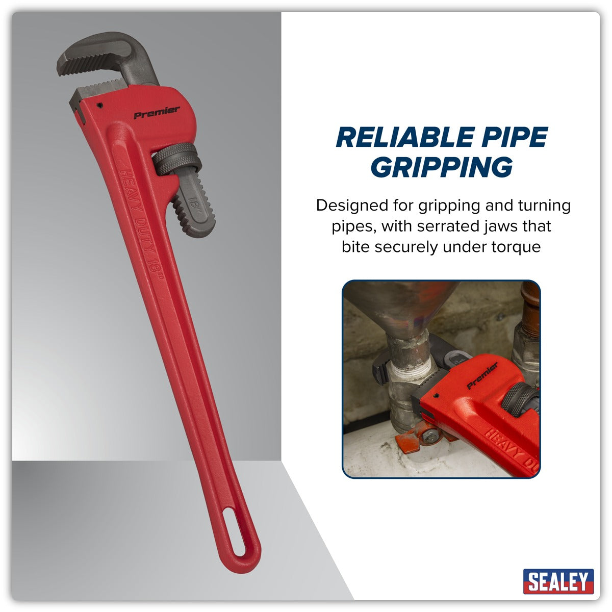 Premier Cast Steel Pipe Wrench European Pattern 450mm AK5105