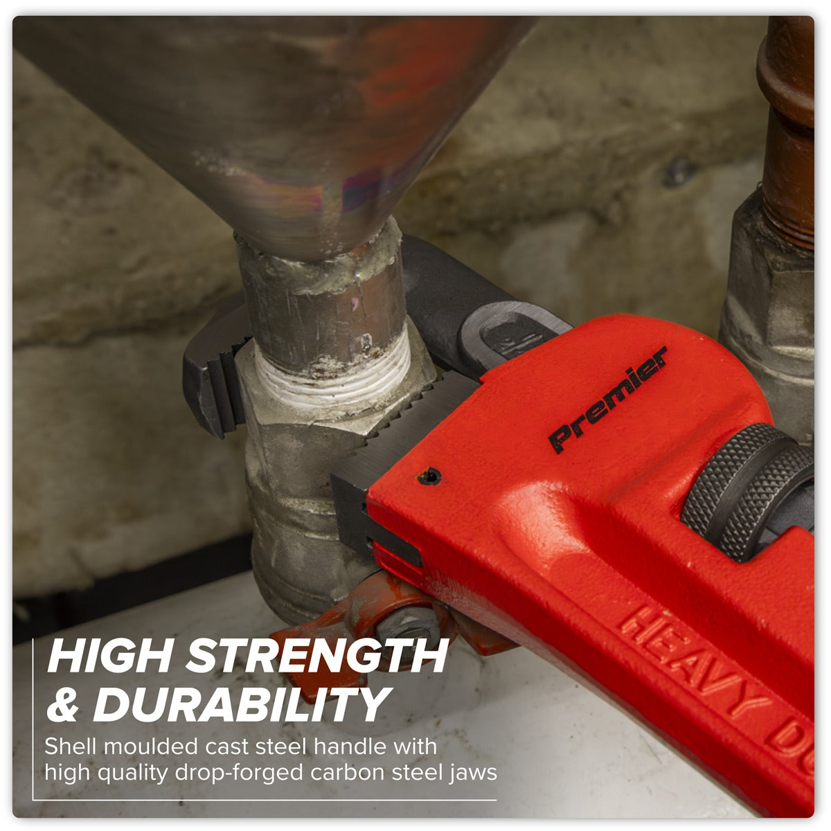 Premier Cast Steel Pipe Wrench European Pattern 450mm AK5105