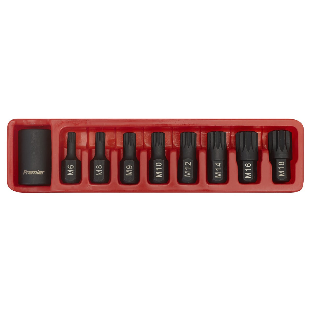 Premier Spline Impact Bit & Holder Set 1/2"Sq Drive 9pc AK5611