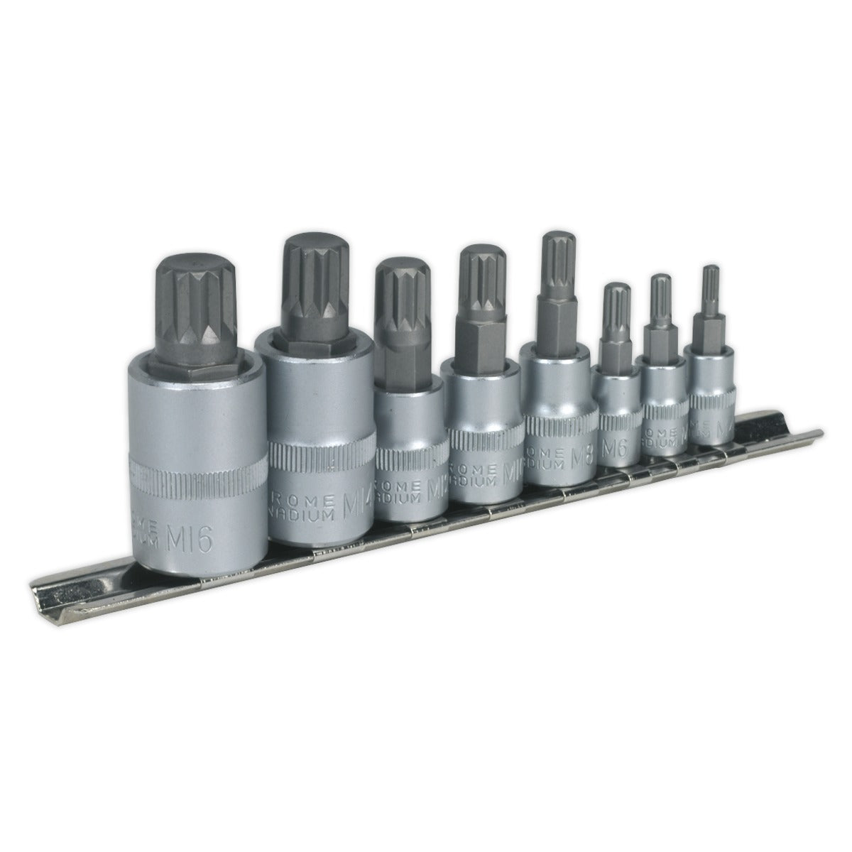 Premier Spline Socket Bit Set 1/4", 3/8" & 1/2"Sq Drive 8pc AK6214