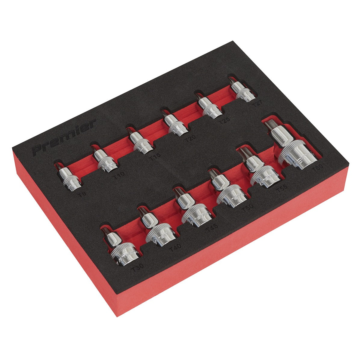 Premier Stubby TRX-Star Socket Bit Set 1/4", 3/8" & 1/2"Sq Drive 12pc AK6245