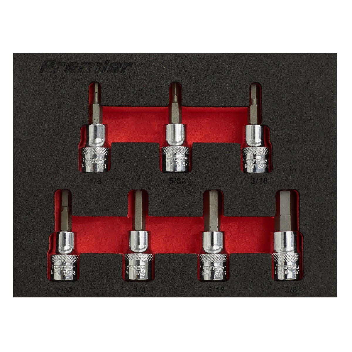 Premier Imperial Hex Socket Bit Set 3/8"Sq Drive 7pc AK6246