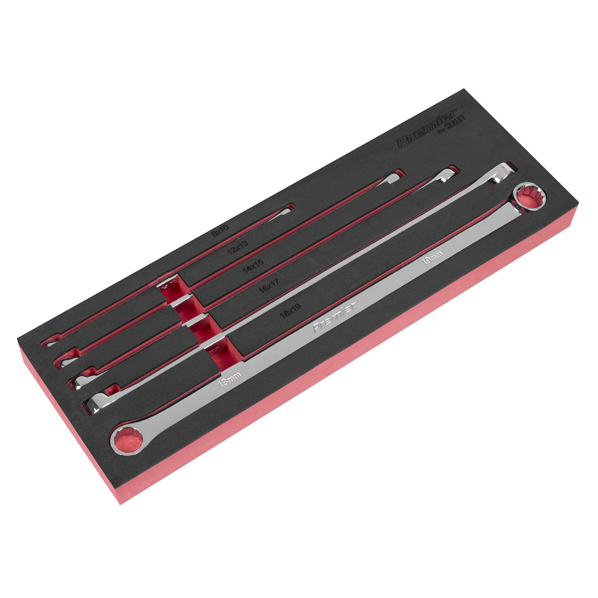 Premier Extra-Long Double End Ring Spanner Set in EVA Foam Tray 5pc AK63110