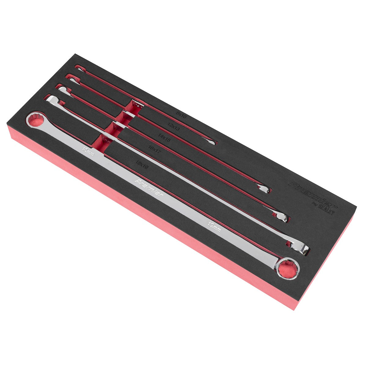 Premier Extra-Long Double End Ring Spanner Set in EVA Foam Tray 5pc AK63110