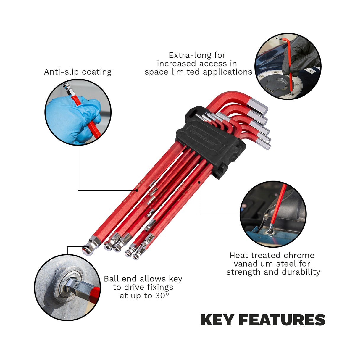 Premier Extra-Long Ball-End Hex Key Set 11pc AK7164