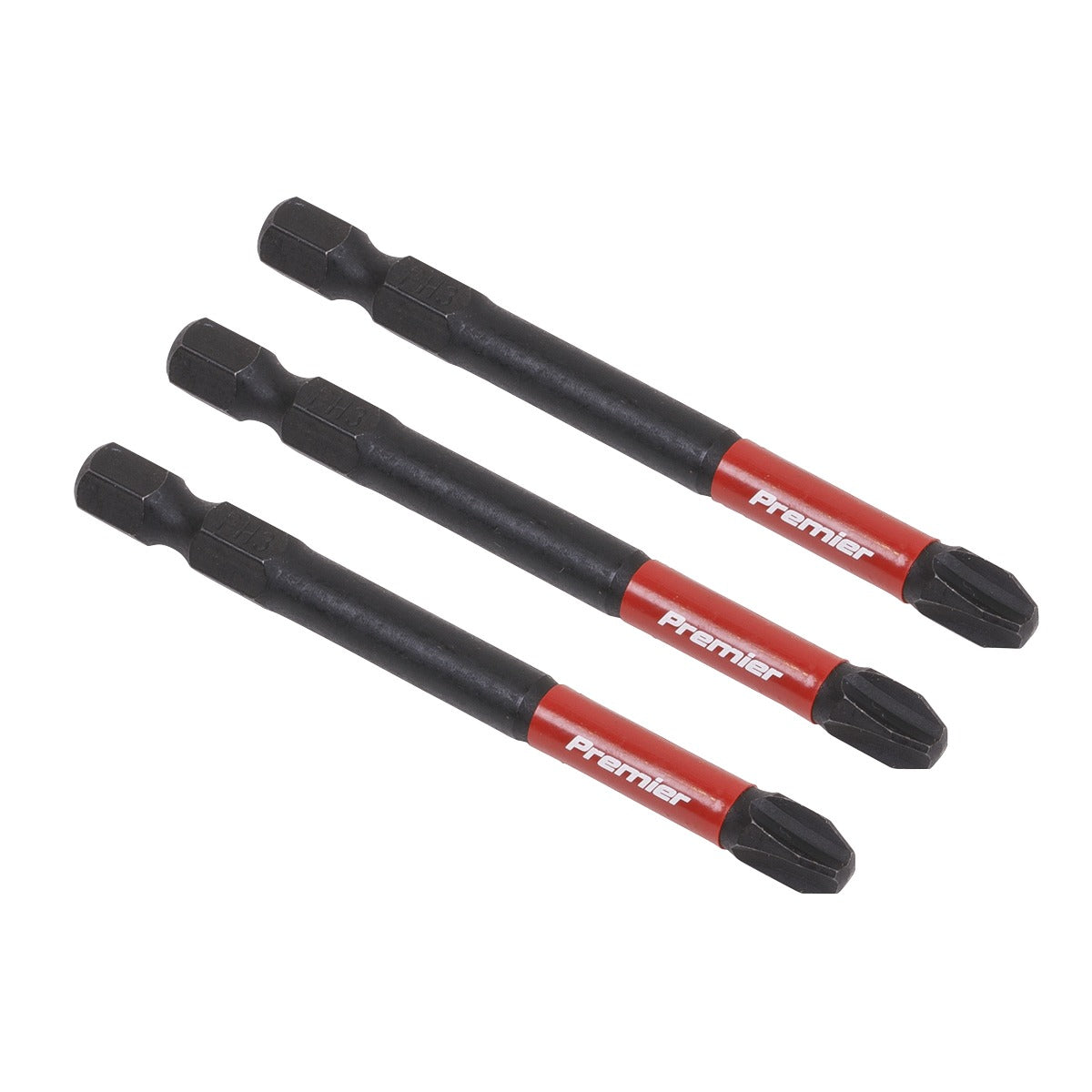 Premier Phillips Impact Power Tool Bits #3 x 75mm 3pc AK8256