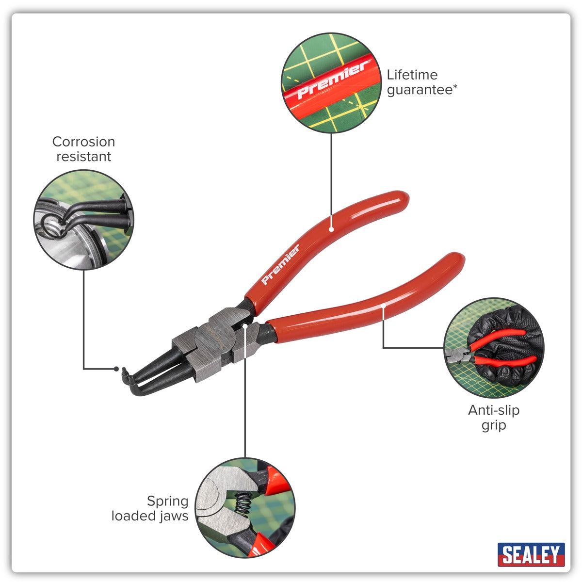 Premier Circlip Pliers Internal Bent Nose 140mm AK84533