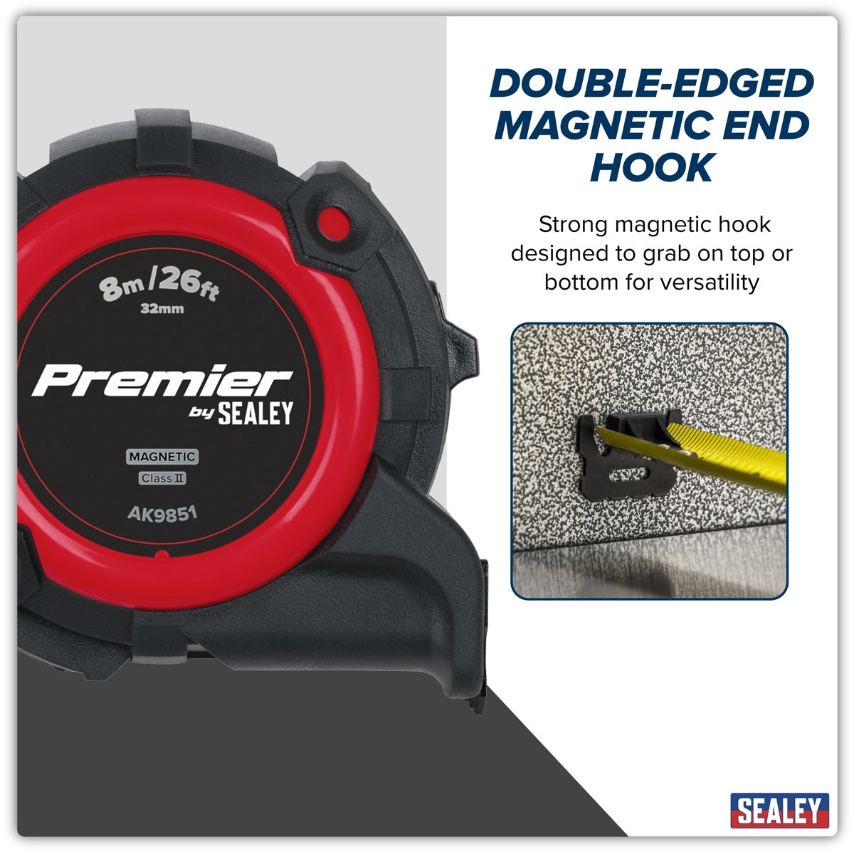 Premier Metric/Imperial Tape Measure Extra-Wide Blade 8m(26ft) x 32mm AK9851