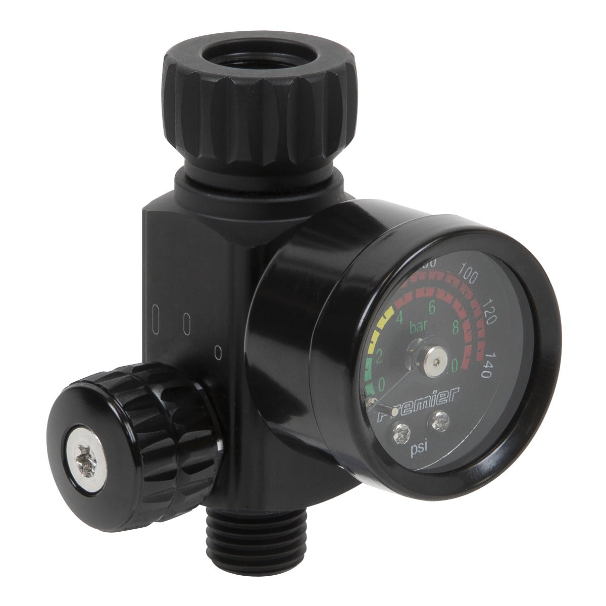 Premier On-Gun Air Pressure Regulator/Gauge with Glass Lens AR02