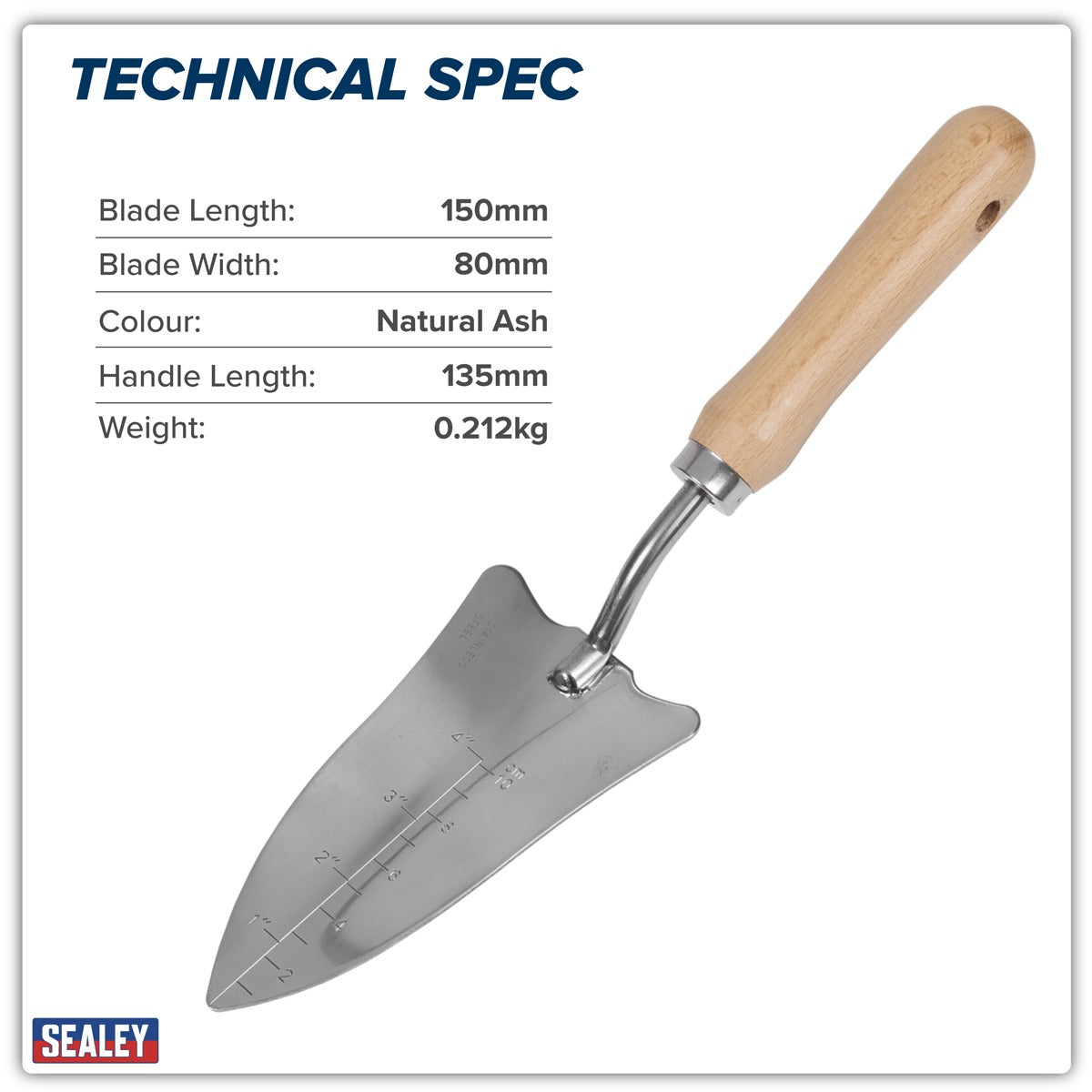 Premier Slim Head Trowel with Ash Handle & Stainless Steel Blade GTWH004