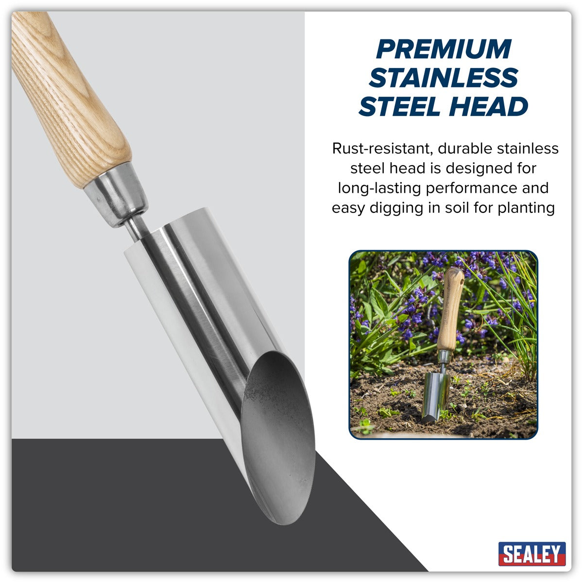 Premier Planter with Ash Handle & Stainless Steel Head GTWH008