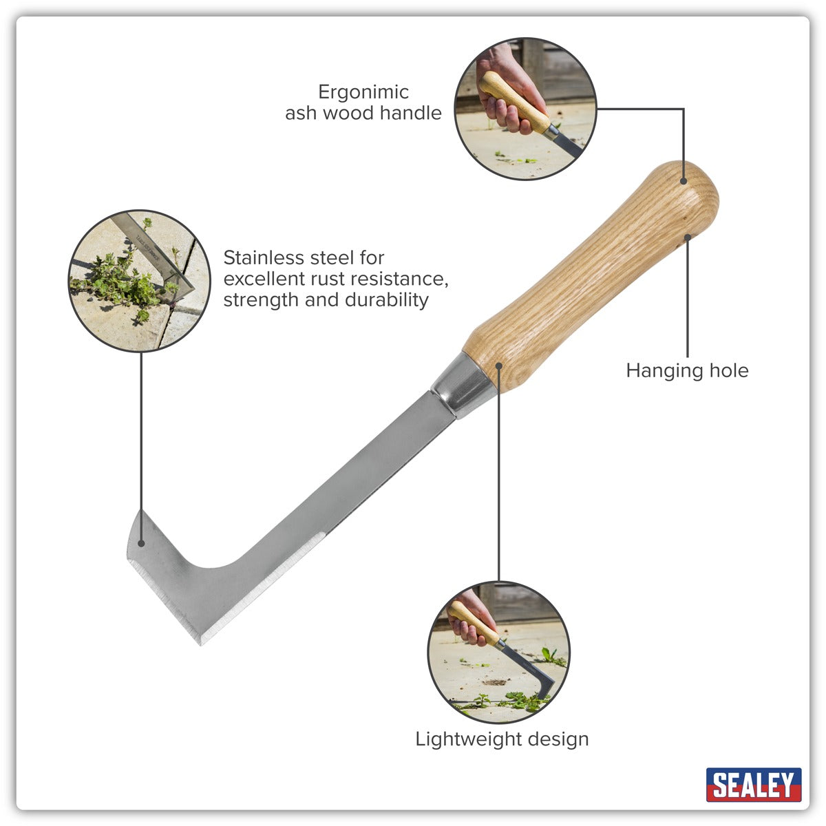 Premier Weeding Knife with Ash Handle & Stainless Steel Blade GTWH009