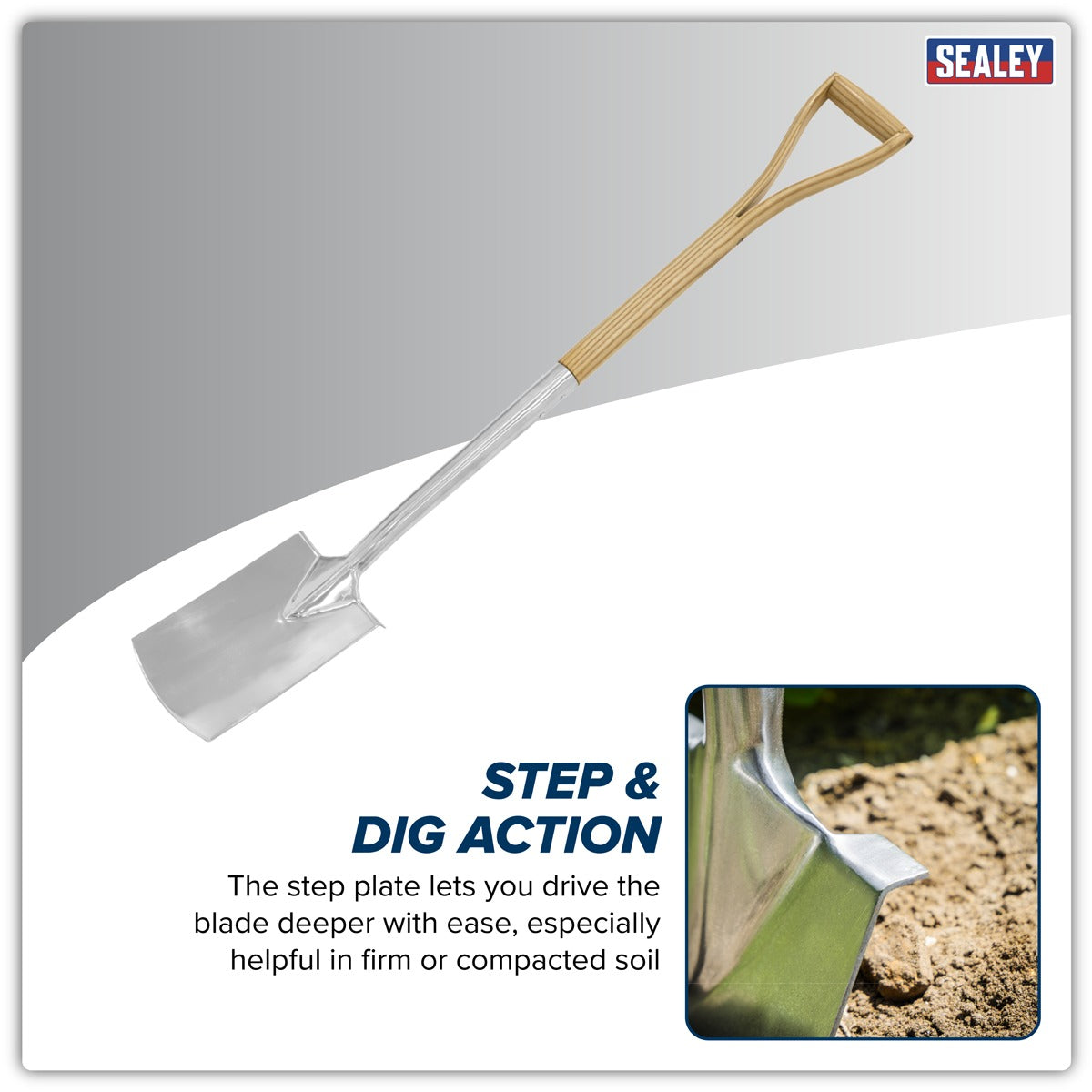 Premier Border Spade with Ash Y Handle & Stainless Steel Blade GTWH017