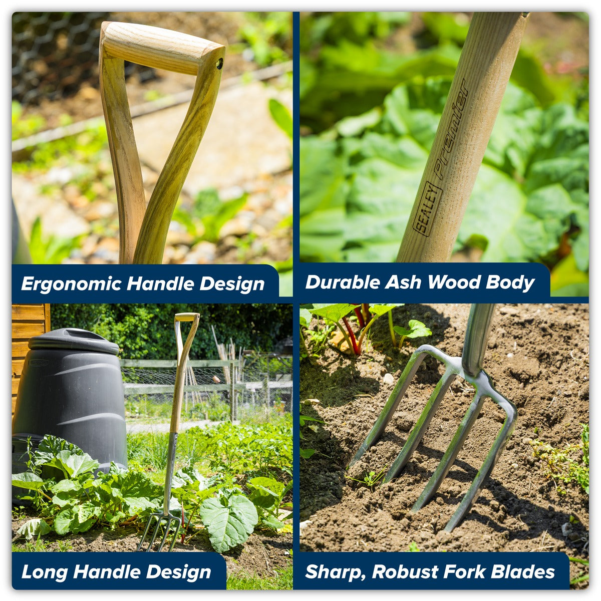 Premier Border Fork with Ash Handle & Stainless Steel Tines GTWH018