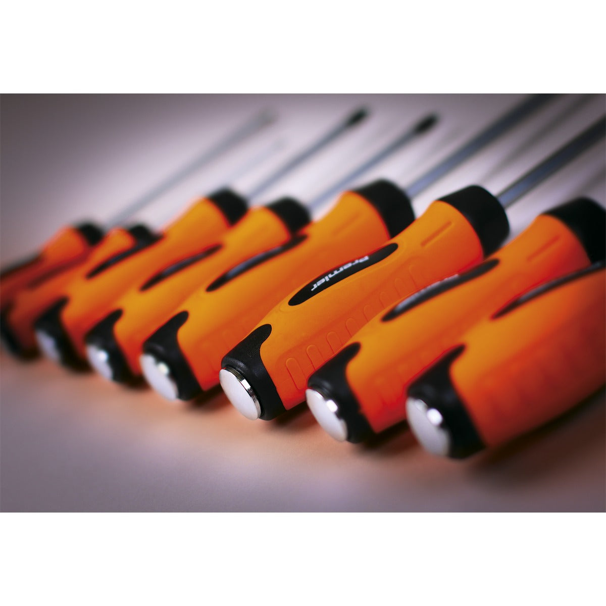 Premier Hammer-Thru Screwdriver Set 8pc - Hi-Vis Orange HV004