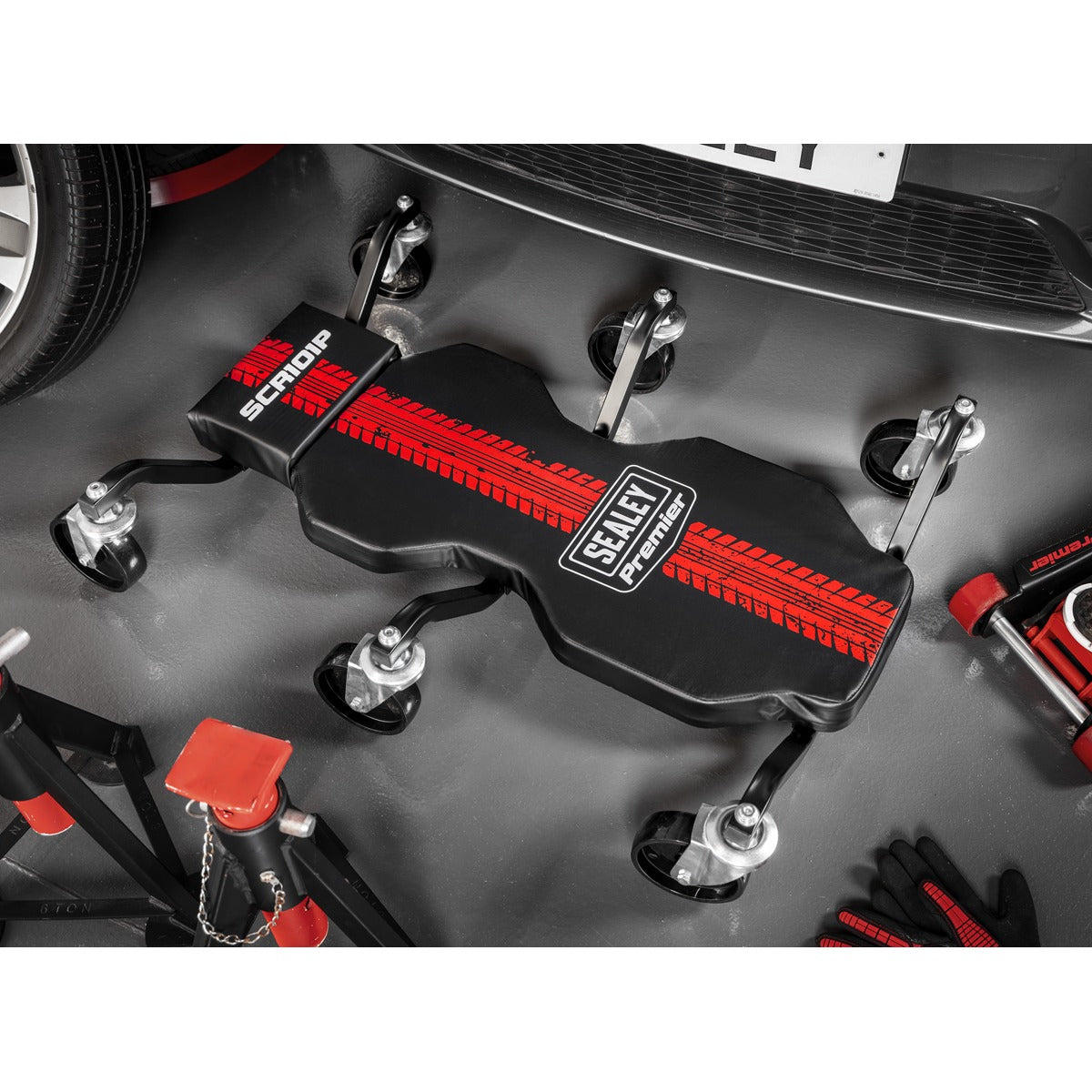 Premier Steel Creeper with 6 Rough Ground 5" Wheels & Headrest SCR101P