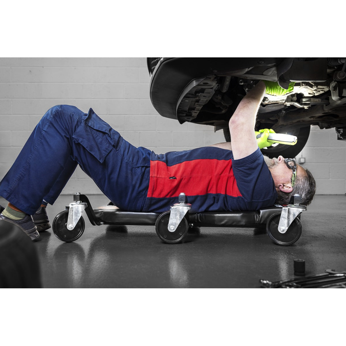 Premier Steel Creeper with 6 Rough Ground 5" Wheels & Headrest SCR101P