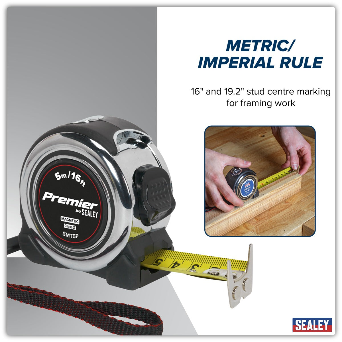 Premier Professional Tape Measure 5m(16ft) SMT5P