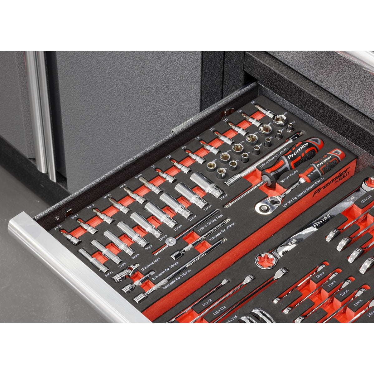 Premier Socket Set with Tool Tray 1/4"Sq Drive 44pc TBT40