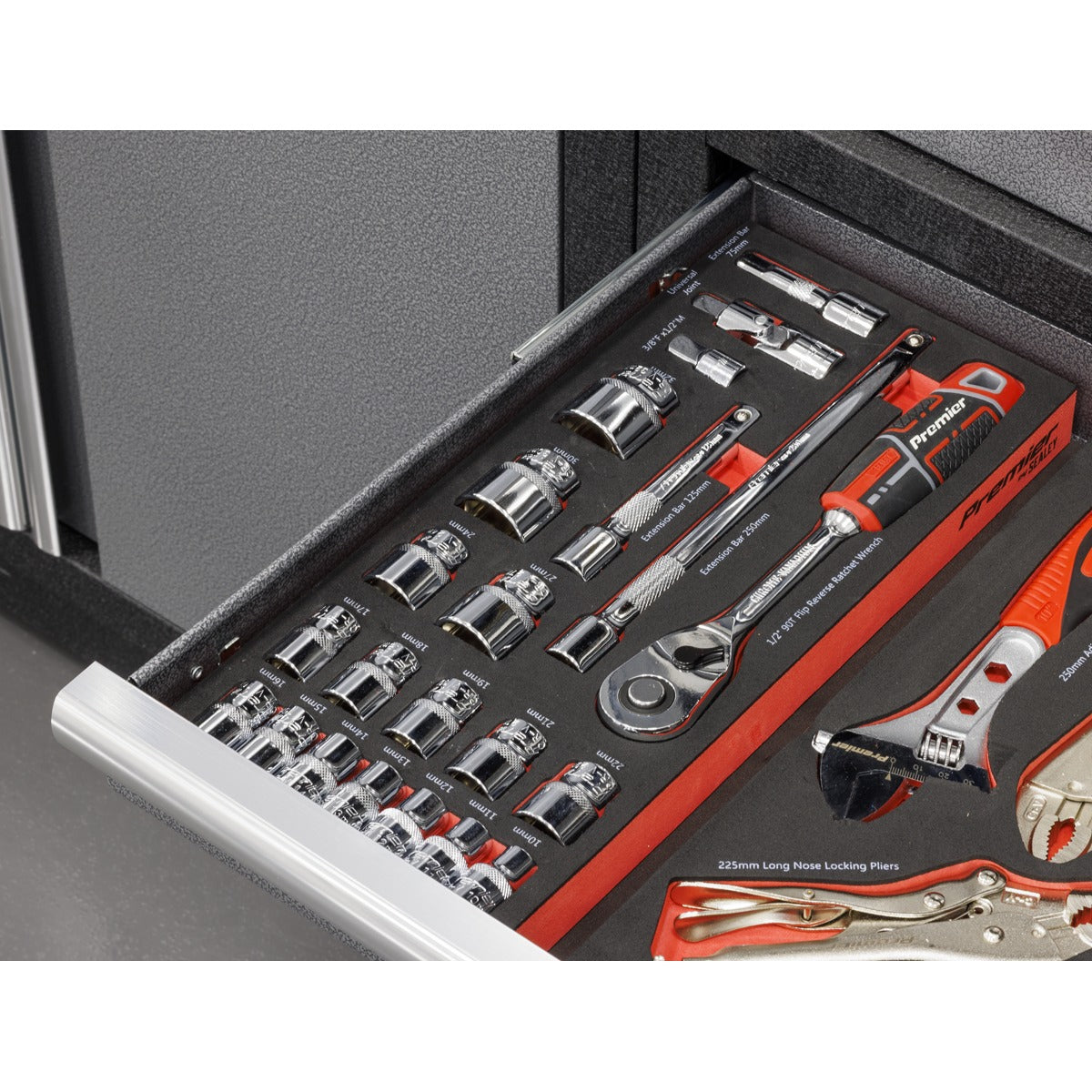Premier Socket Set with Tool Tray 1/2"Sq Drive 22pc TBT42