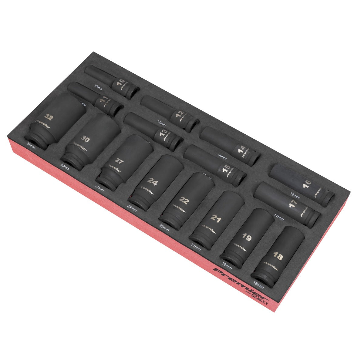 Premier Deep Impact Socket Set with Tool Tray 1/2"Sq Drive 16pc TBT47