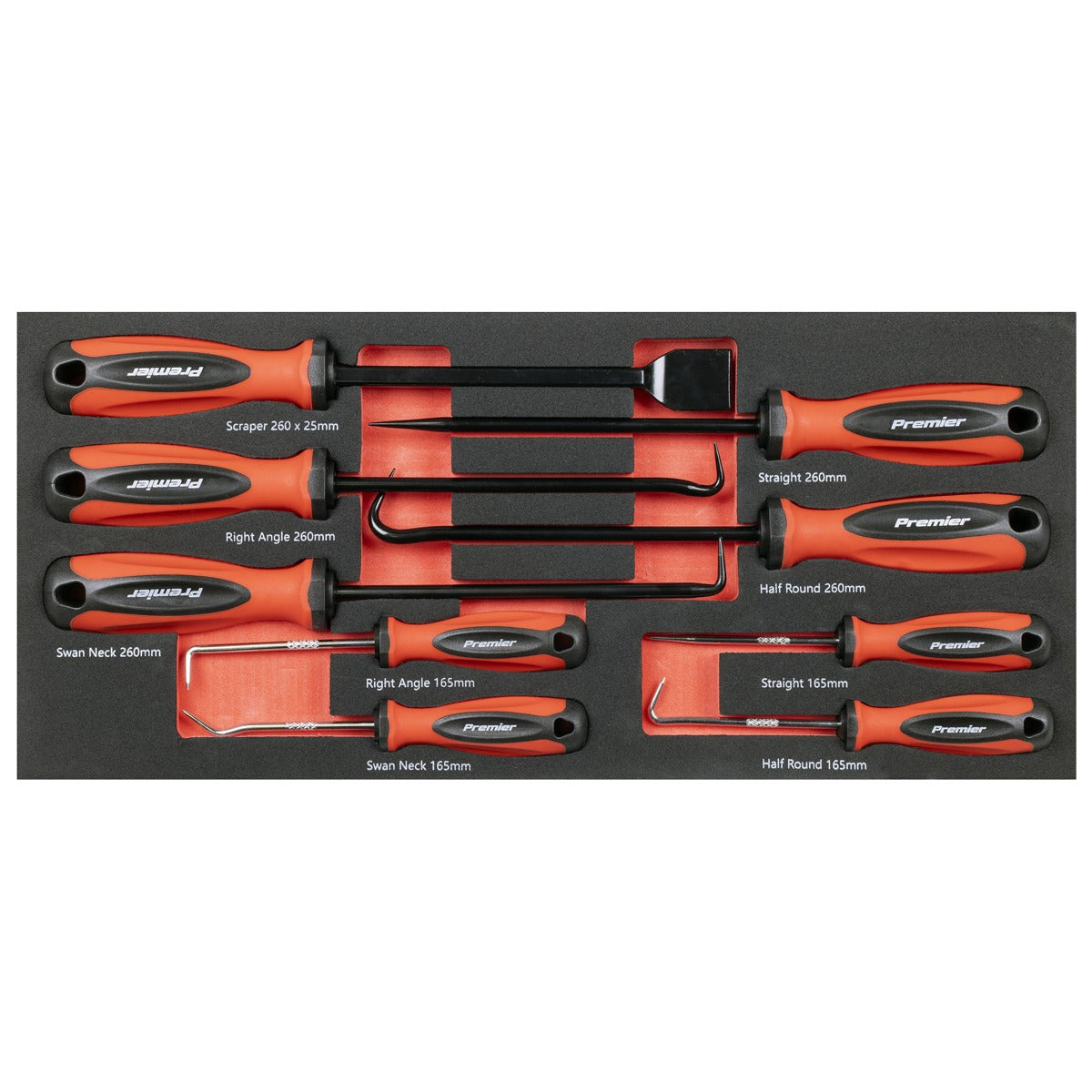 Premier Scraper & Hook Set with Tool Tray 9pc TBT65