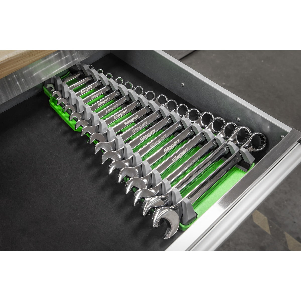 Premier Reversible Spanner Rack 16pc - Hi-Vis Green WR11HV