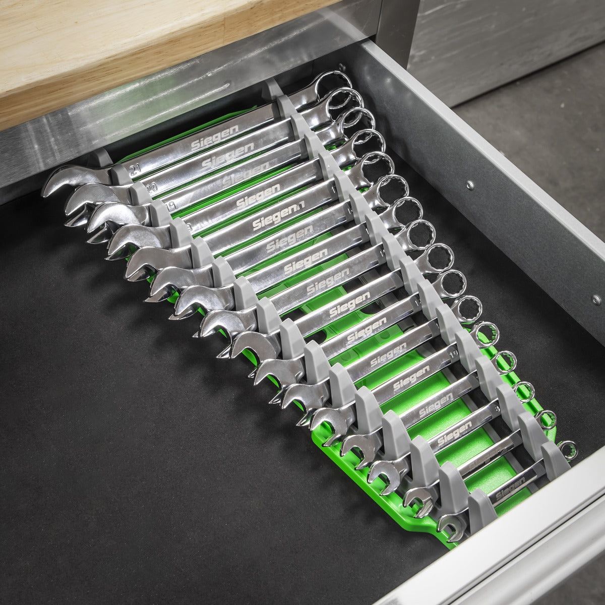 Premier Reversible Spanner Rack 16pc - Hi-Vis Green WR11HV