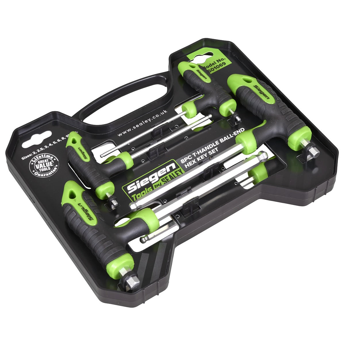 Siegen T-Handle Ball-End Hex Key Set 8pc S01069