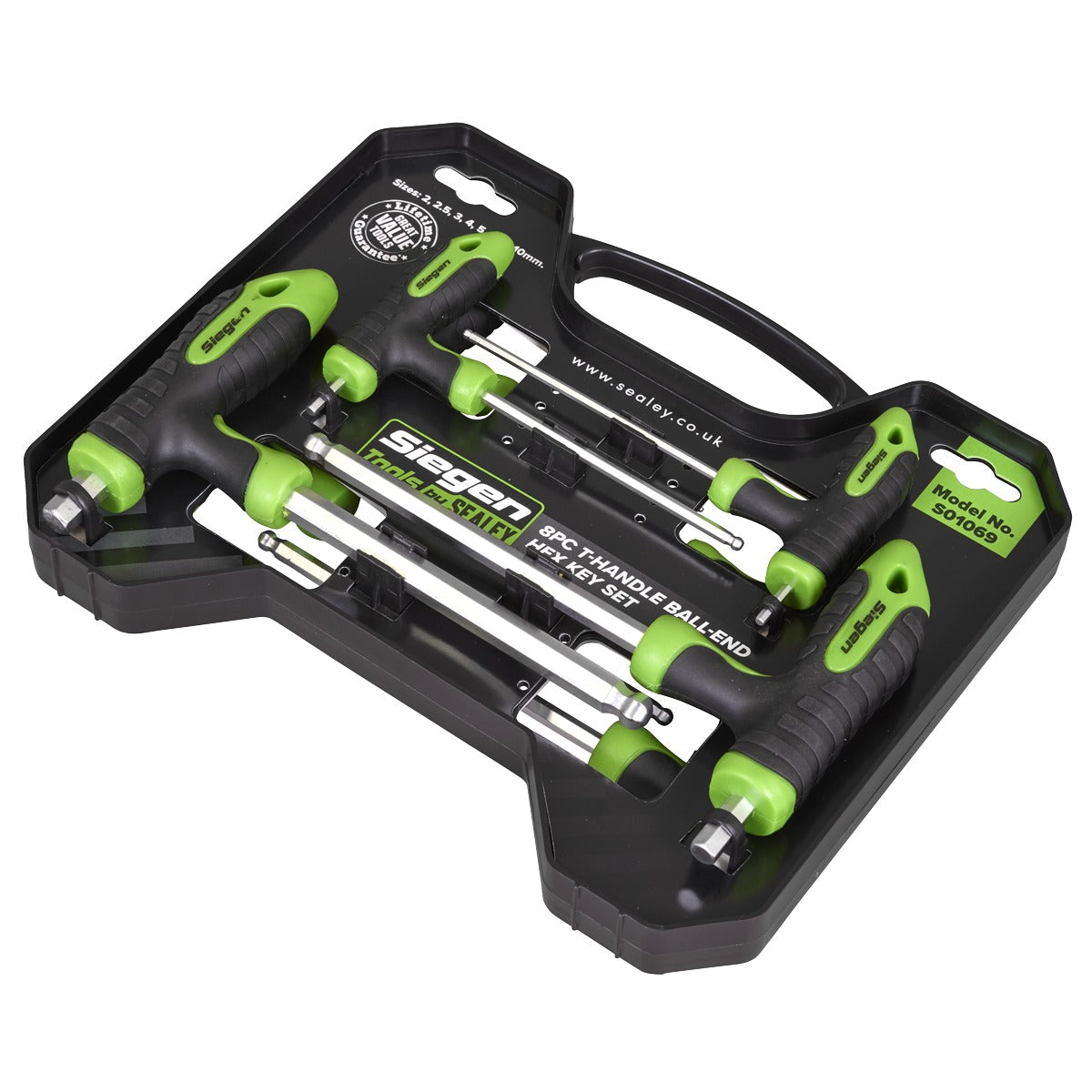 Siegen T-Handle Ball-End Hex Key Set 8pc S01069