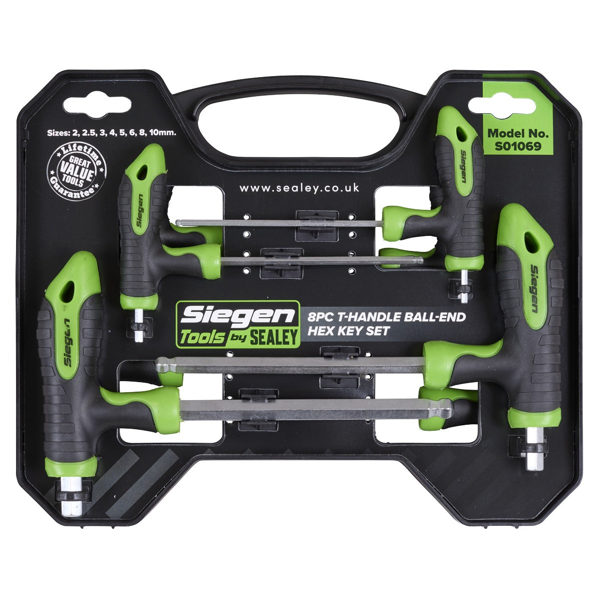 Siegen T-Handle Ball-End Hex Key Set 8pc S01069