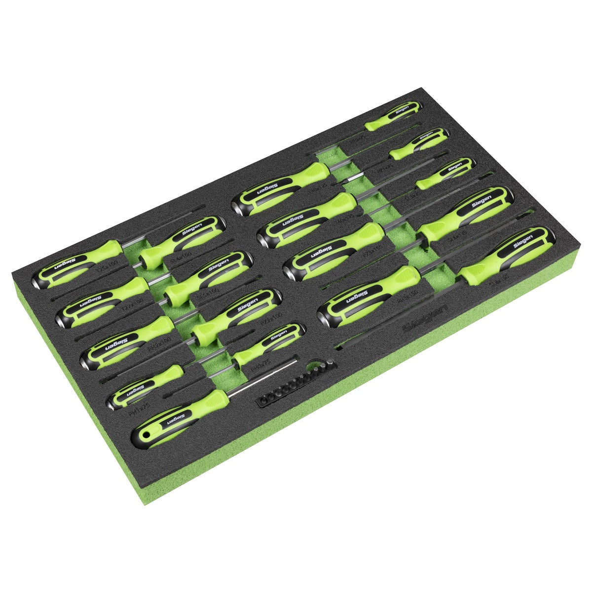 Siegen Hammer-Thru Screwdriver, Bit Driver & Bit Set with Tool Tray 28pc S01281