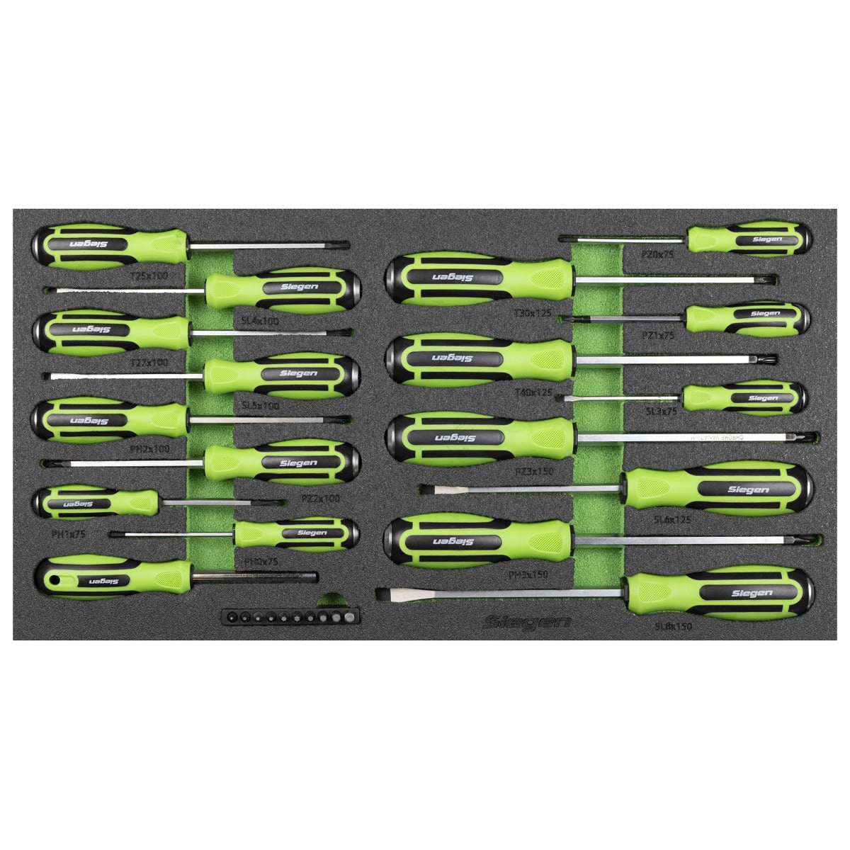 Siegen Hammer-Thru Screwdriver, Bit Driver & Bit Set with Tool Tray 28pc S01281