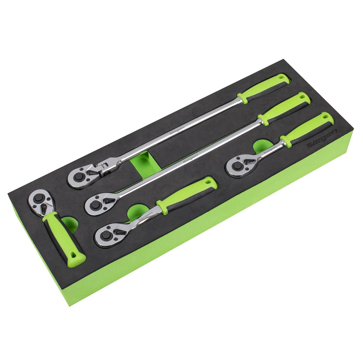 Siegen Ratchet Wrench Set 1/4"Sq 5pc Drive Flip Reverse S01290